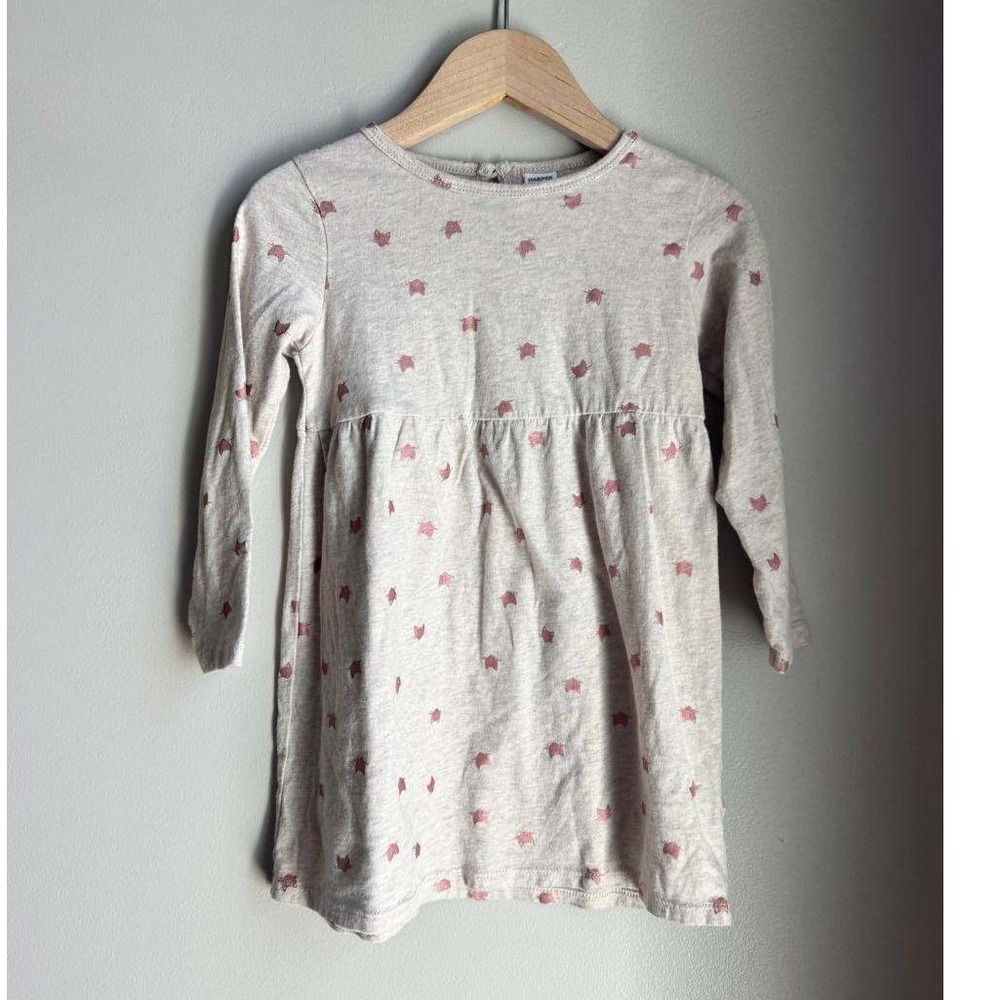 Harper Canyon Metallic Fox Print Dress 24M Long Sleeve Scandi Baby Minimalist